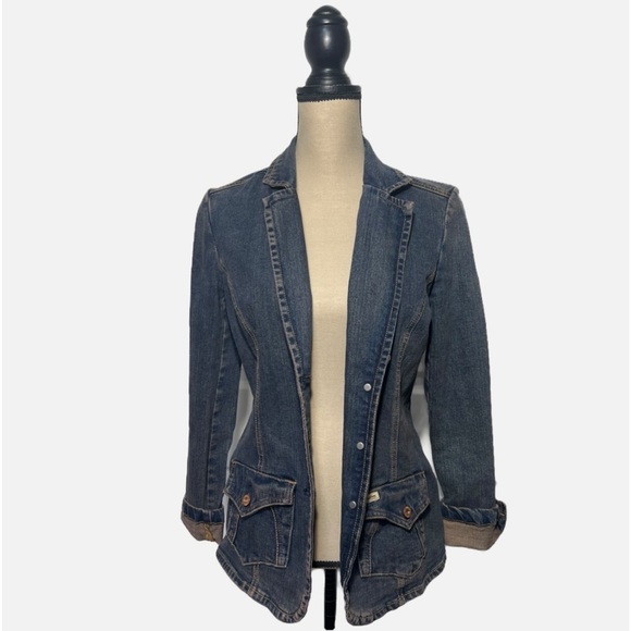 Levi Strauss Signature Y2K Vintage Grunge Blue Jean Jacket Womens size M - Picture 1 of 11